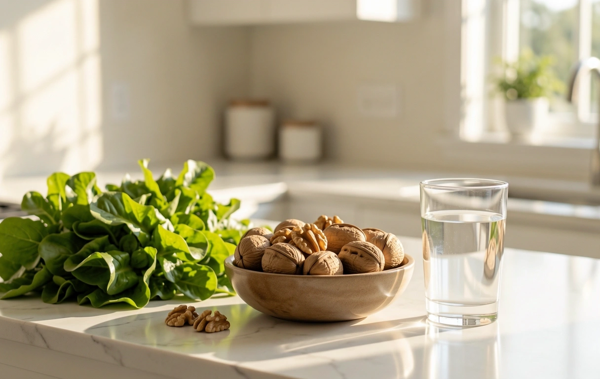 Zdrowe produkty spożywcze na jasnym blacie